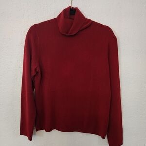 Vintage Banana Republic 100% Merino Wool  Red Cowl Turtleneck Sweater Christmas